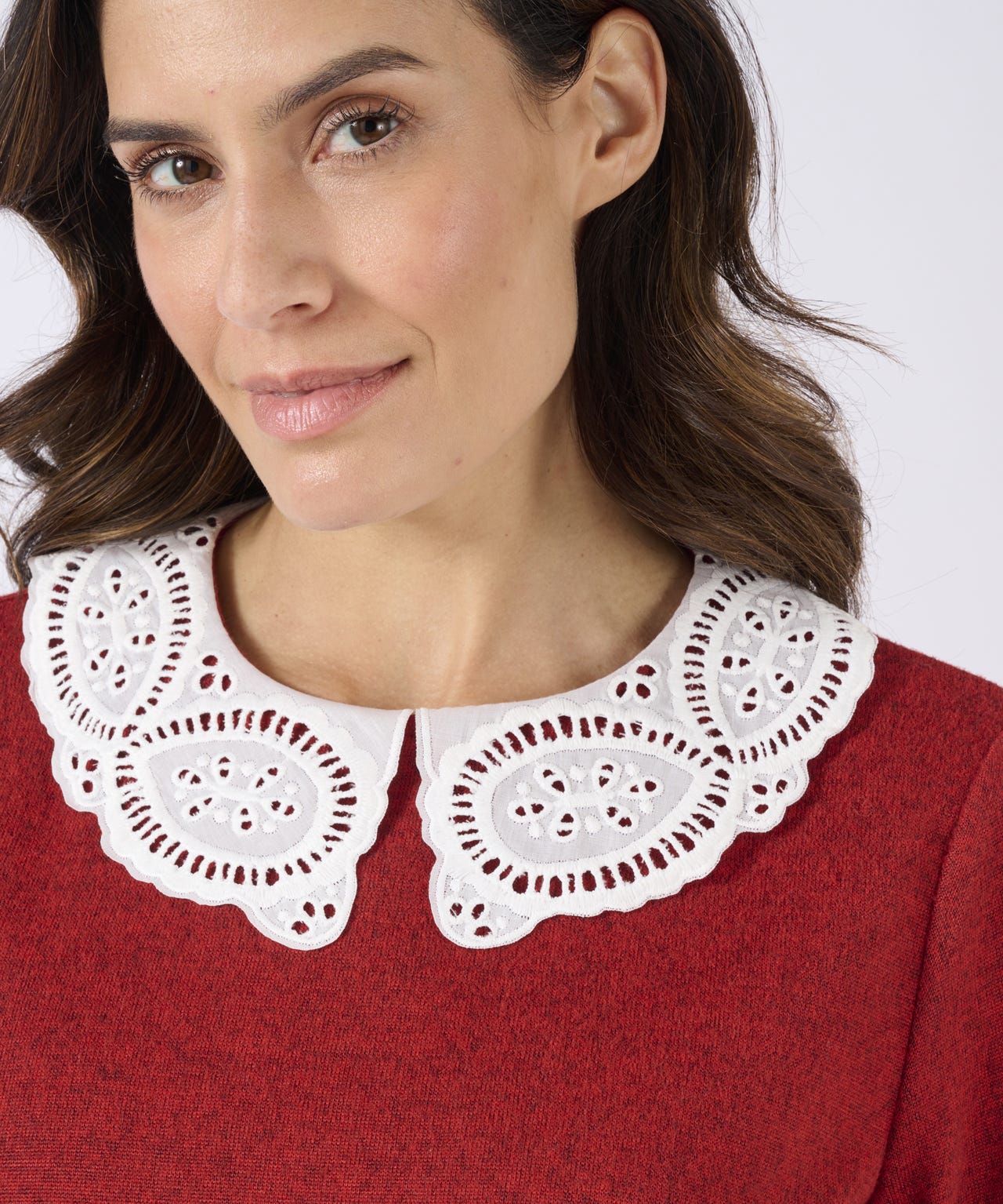 Contrast Collar Brushed-finish Top