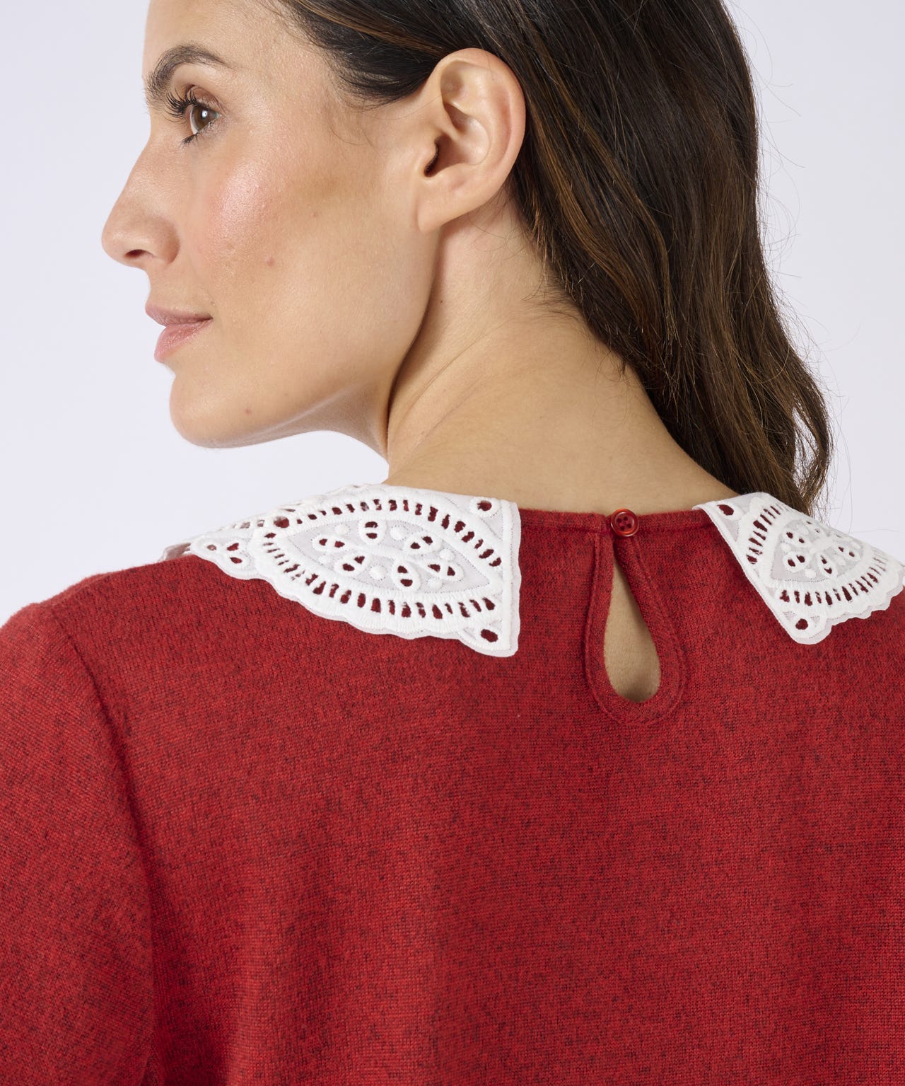 Contrast Collar Brushed-finish Top