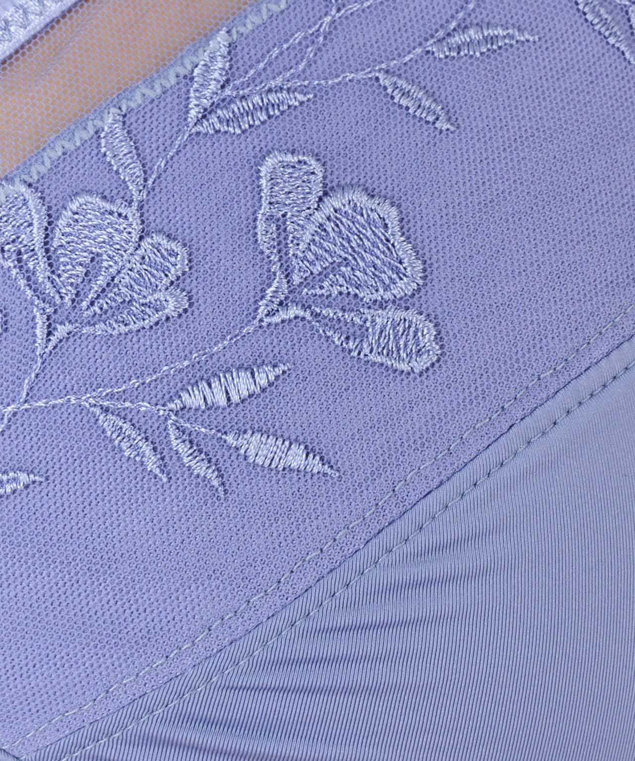 Non-wired Embroidered Mesh Support Bra