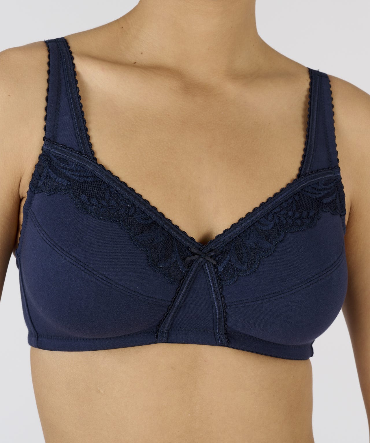 Pack of 2 Non-wired Lace Trim Bras