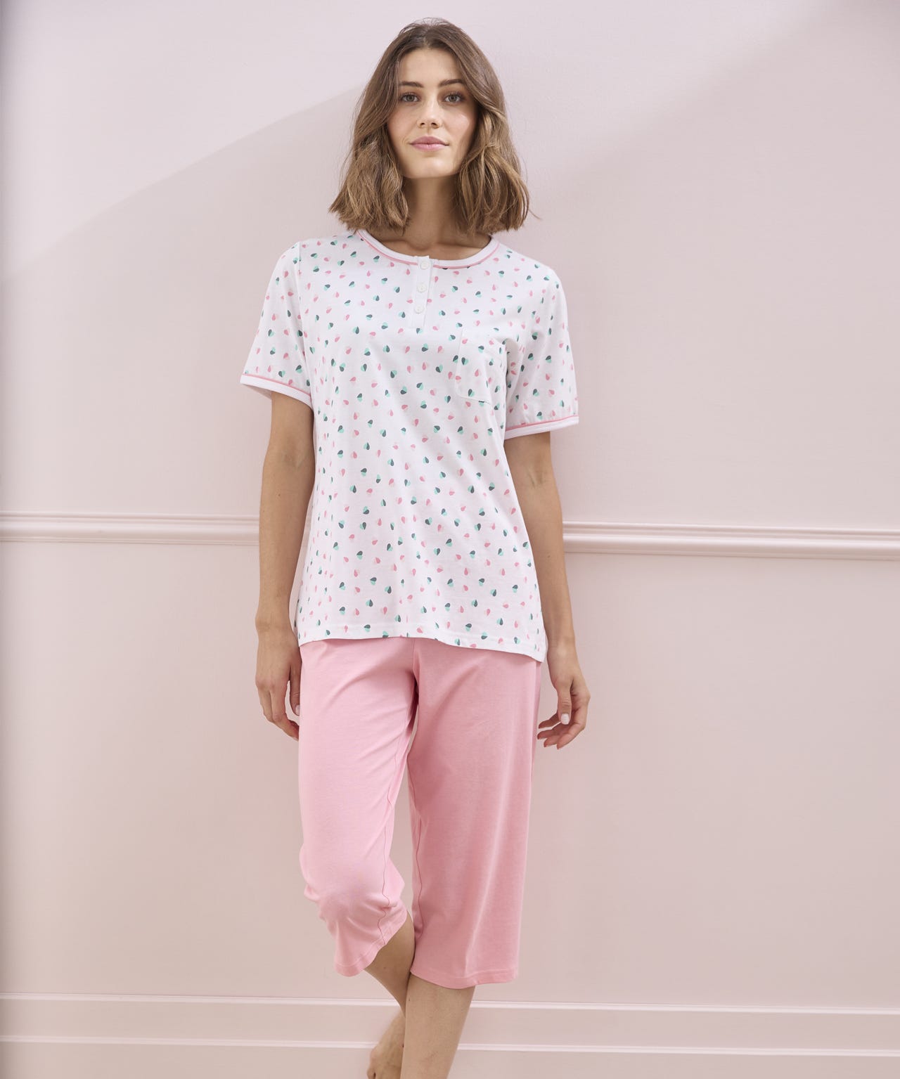 Short Sleeve Cropped Pyjamas