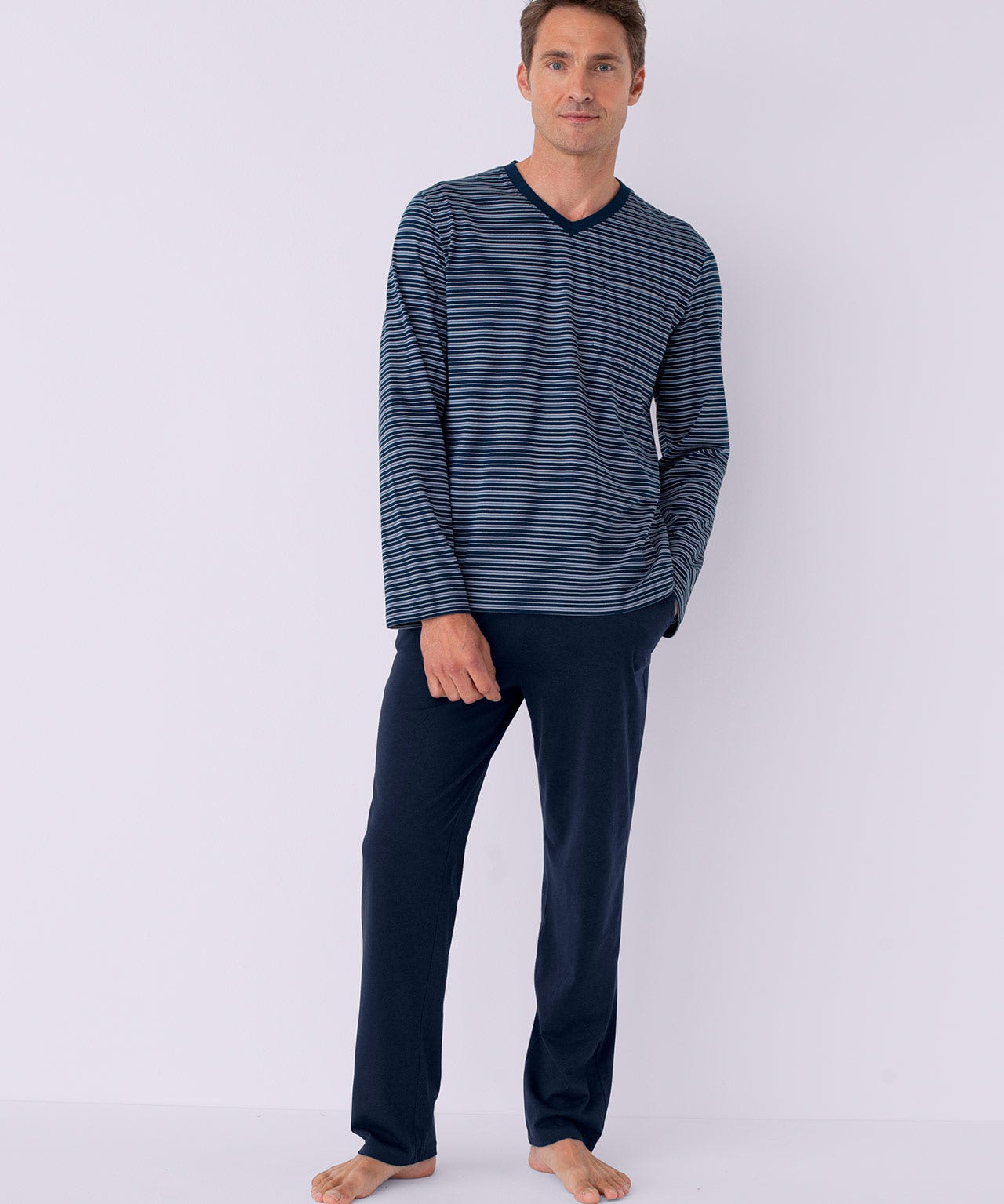 Men's Long Sleeve Jersey Pyjamas