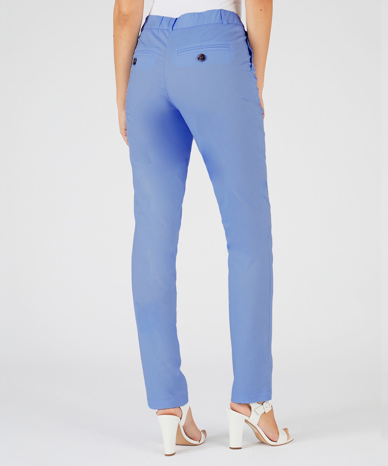 Narrow Leg Stretch Cotton Trousers