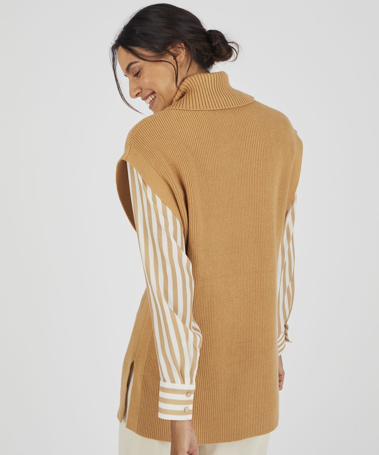 Roll Neck Ribbed Jumper