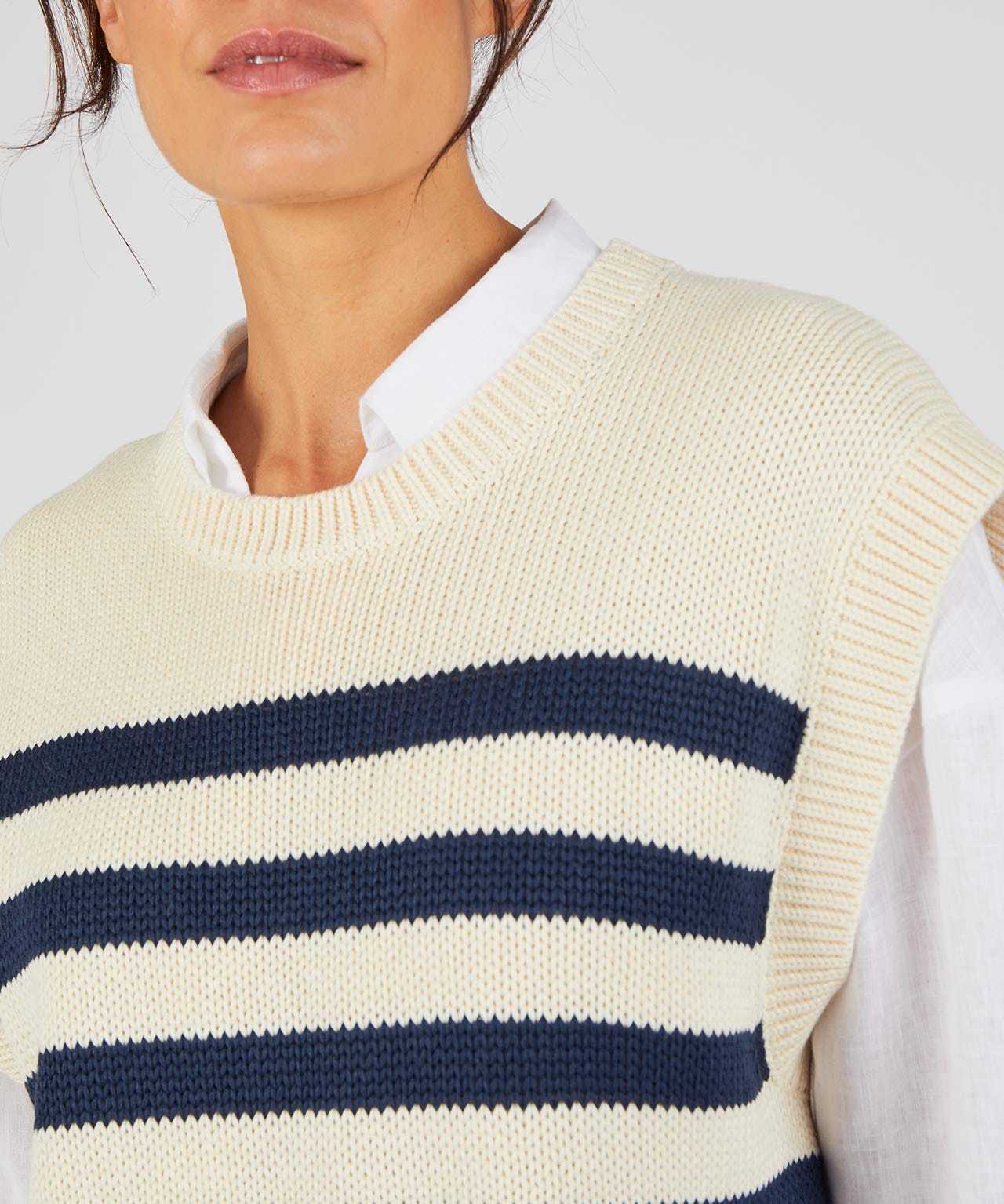 Stripe Sleeveless Jumper