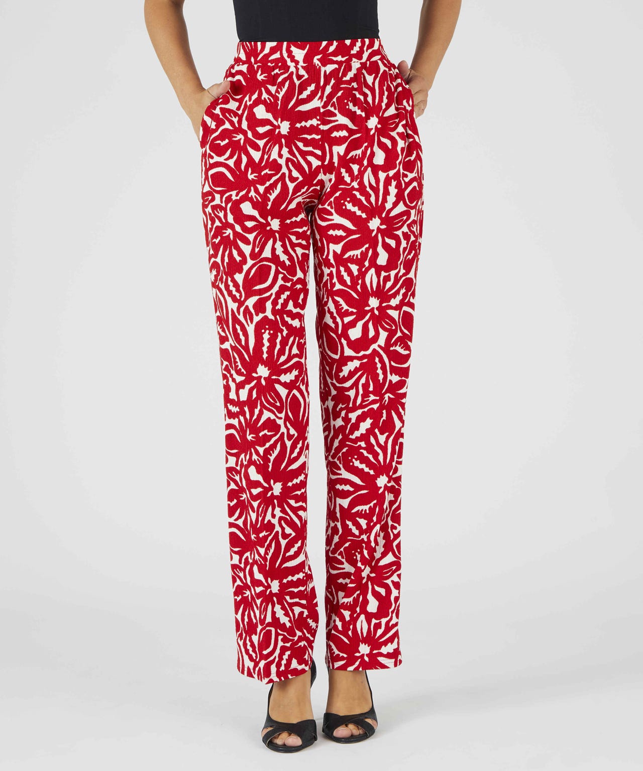 Floral Print Tailored Trousers