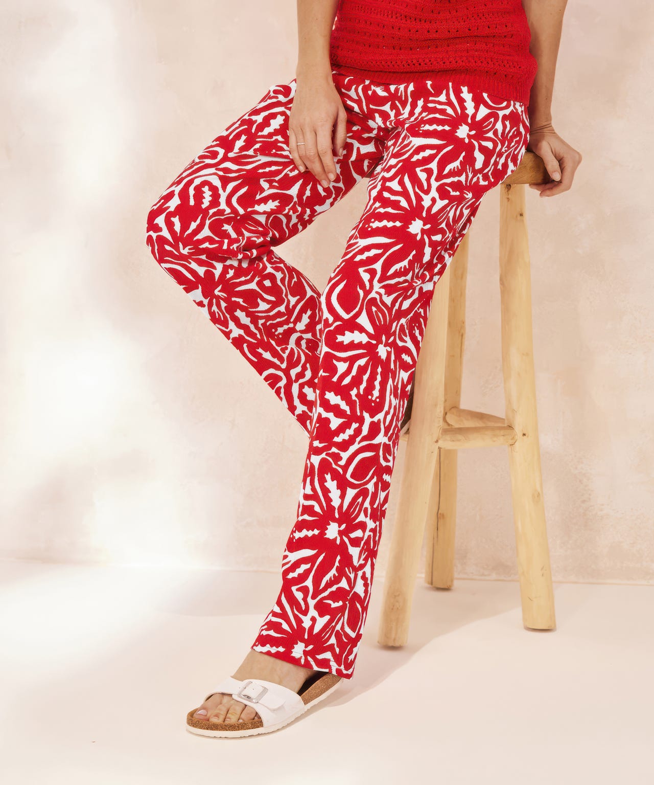 Floral Print Tailored Trousers