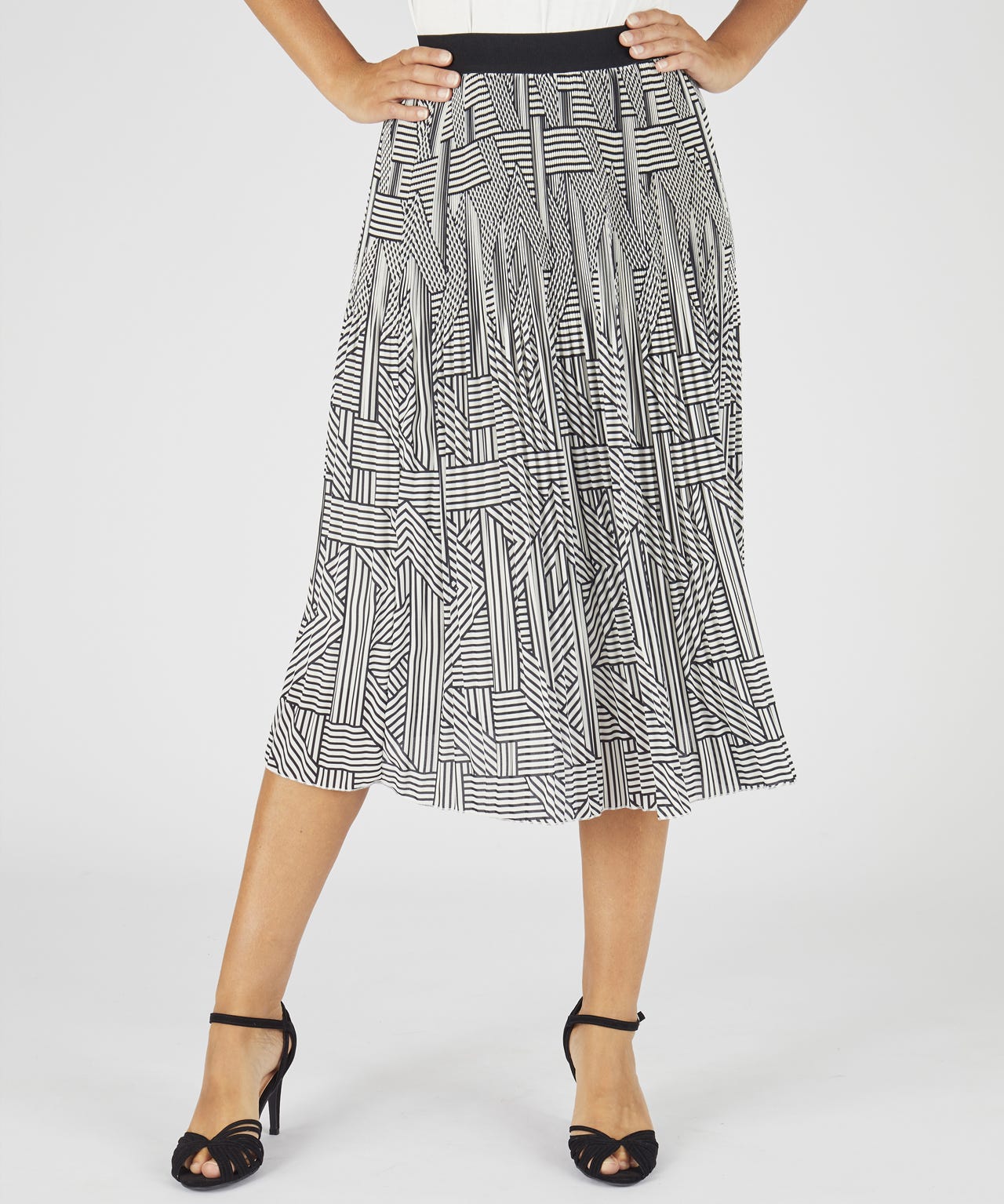 Printed Pleated Skirt
