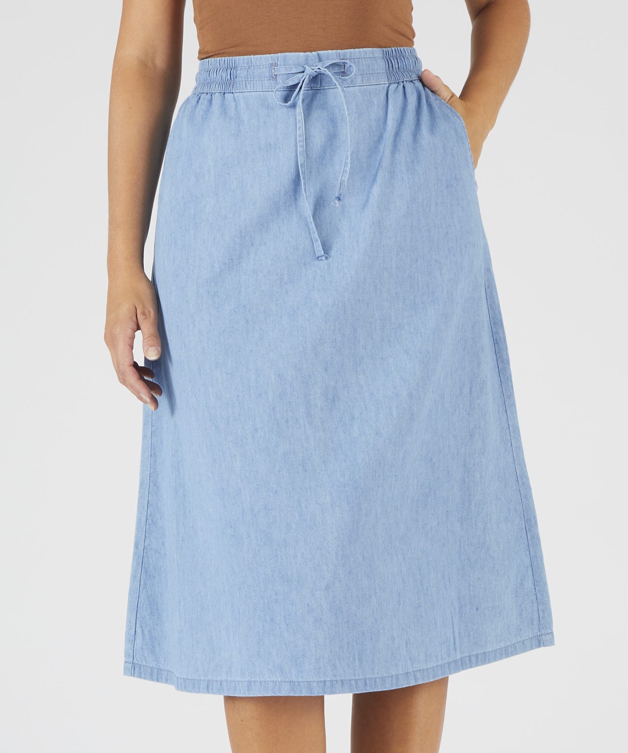 Pull-on Chambray Skirt