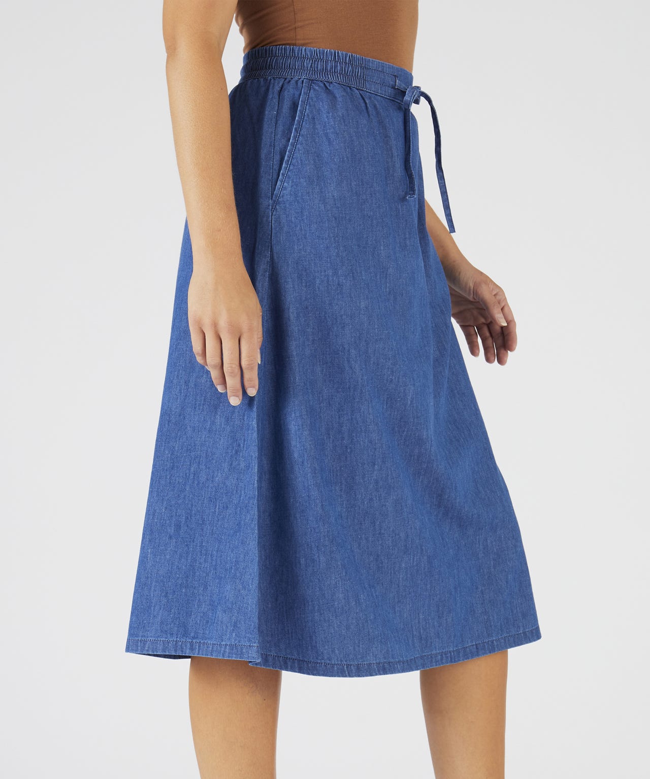 Pull-on Chambray Skirt