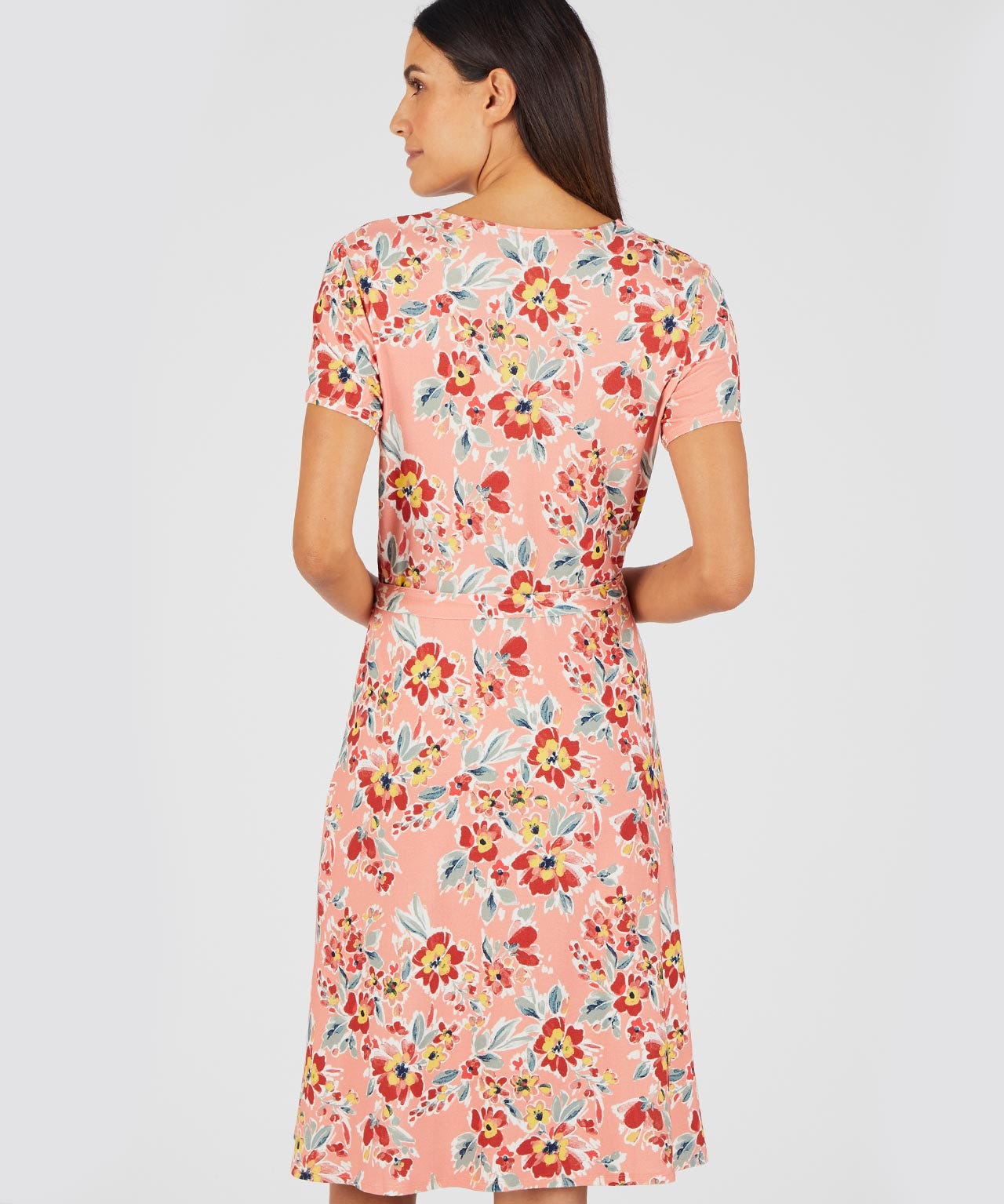Jersey Print Mock Wrap Dress