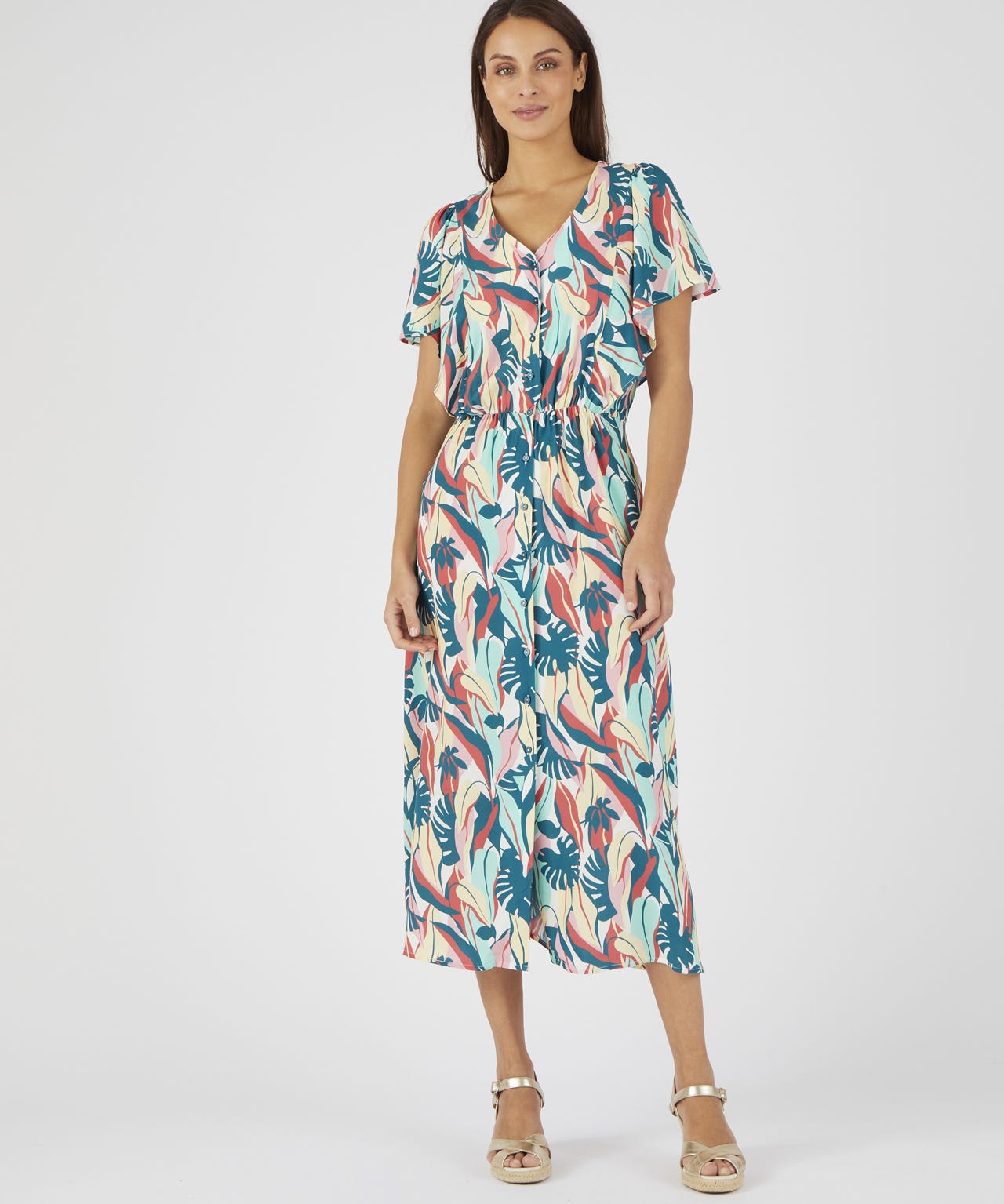 Tropical Print Dress