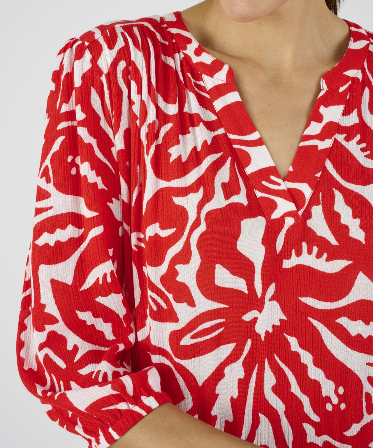 Tiered Red Print Dress