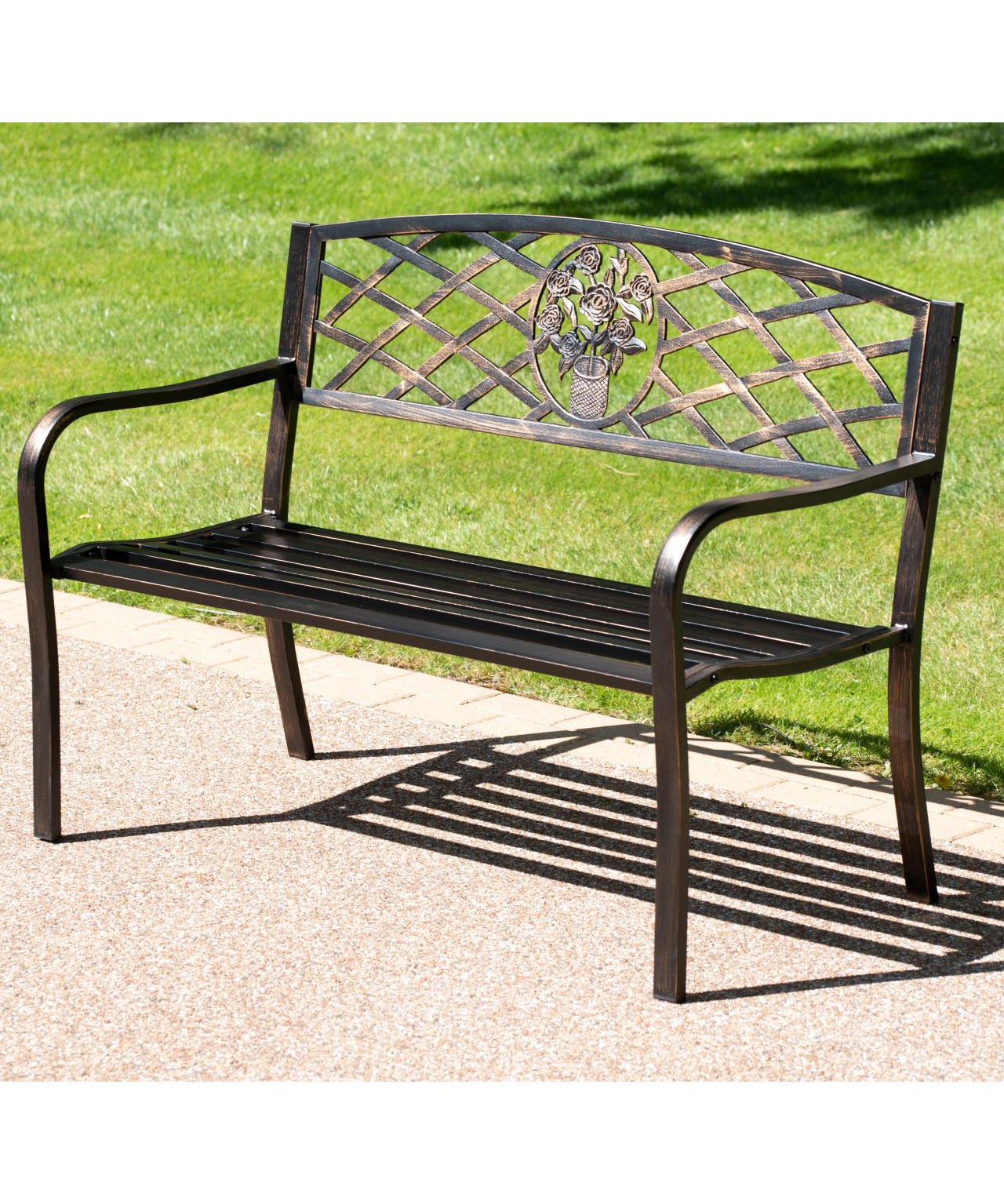 Coalbrookdale garden bench bronze