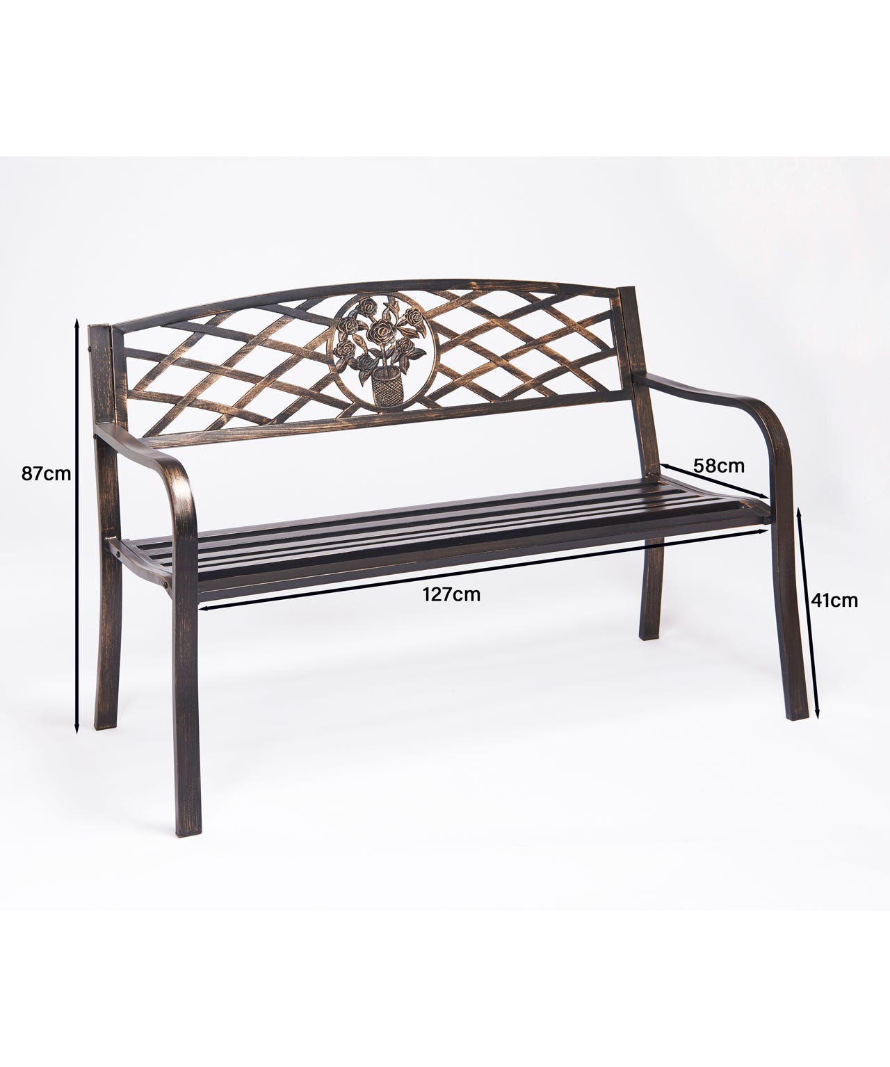 Coalbrookdale garden bench bronze