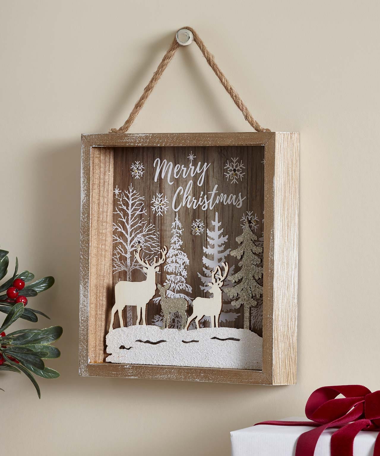 LED Reindeer Forest Scene