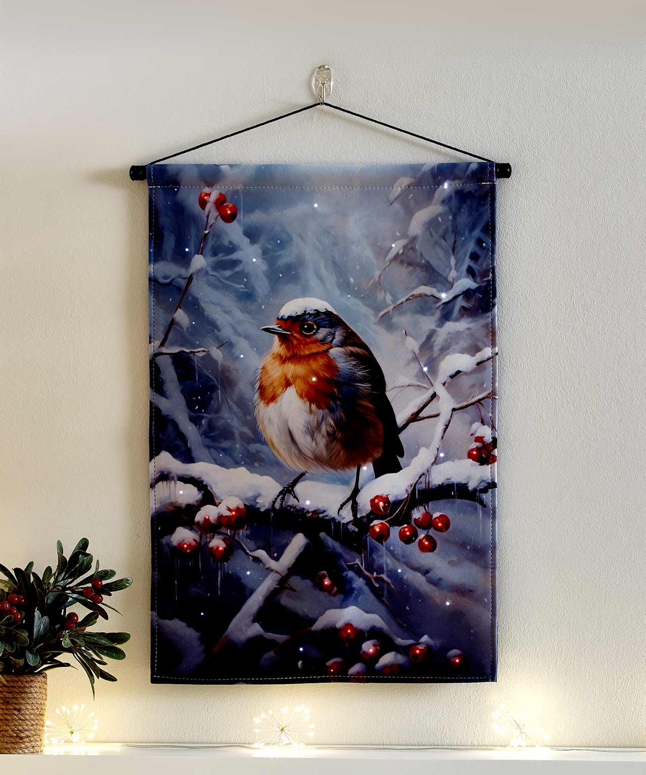 Lit Winter Robin