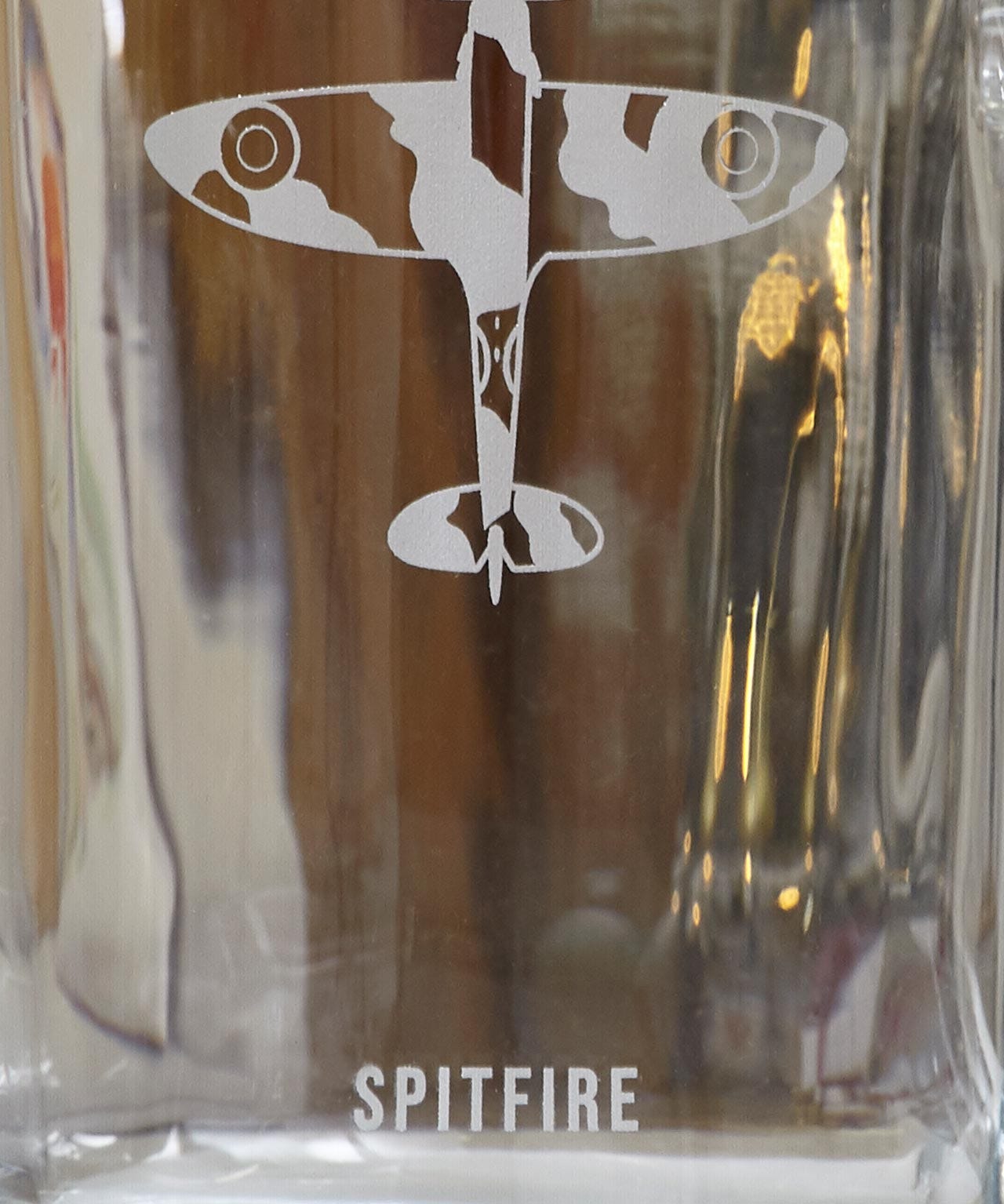 RAF Etched Glass Tankard Spitfire