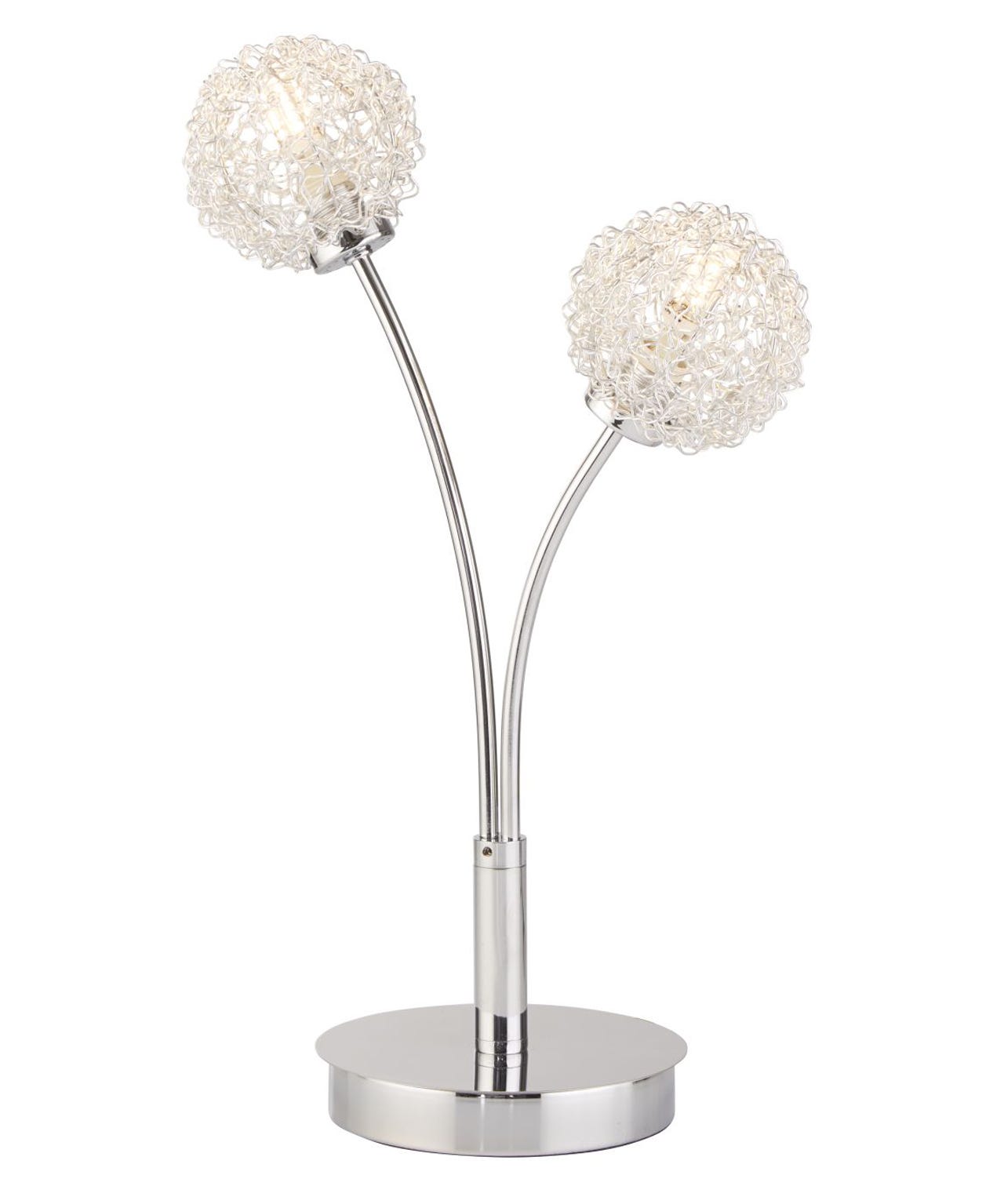 2 Light Chrome Table Lamp