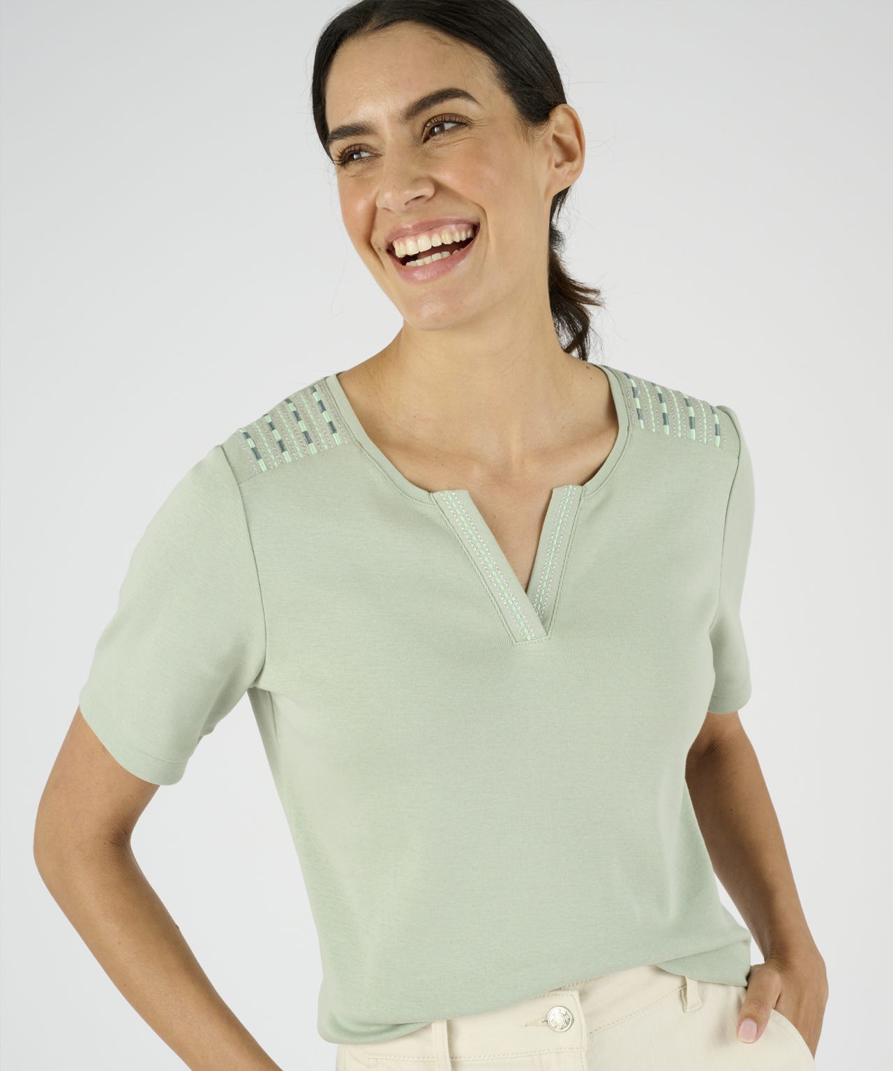 Embroidered Cotton T-shirt