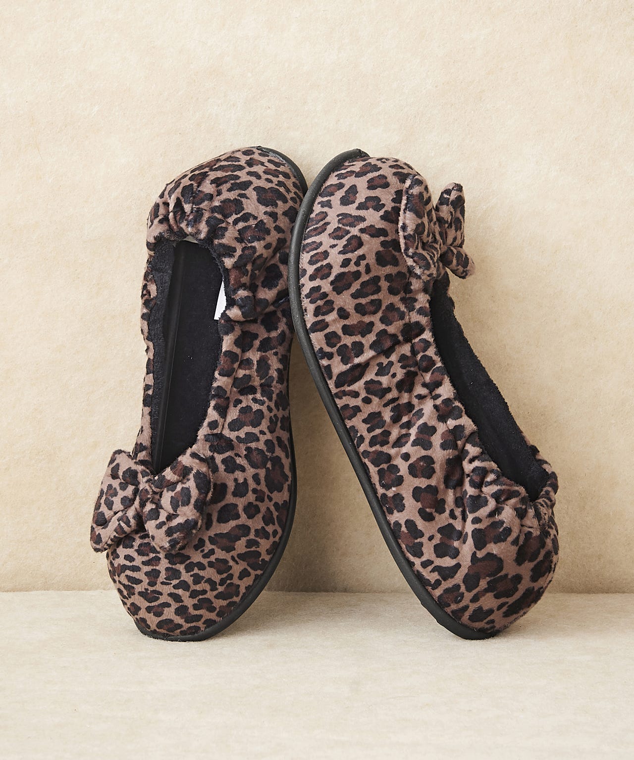 Bow Trim Ballerina Slippers