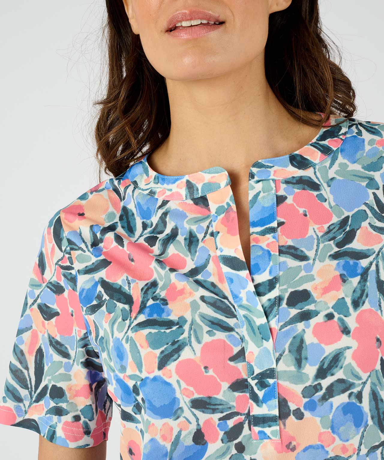 Floral Print Short Sleeve Tunic