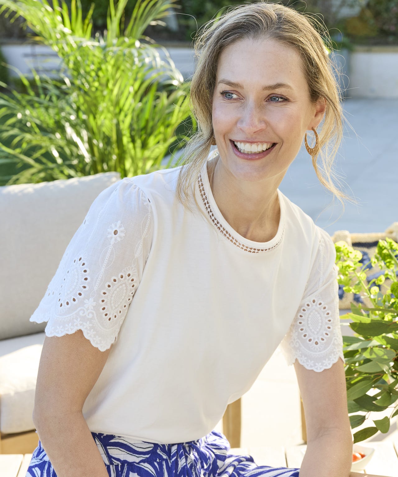 Broderie Anglais Detail T-shirt