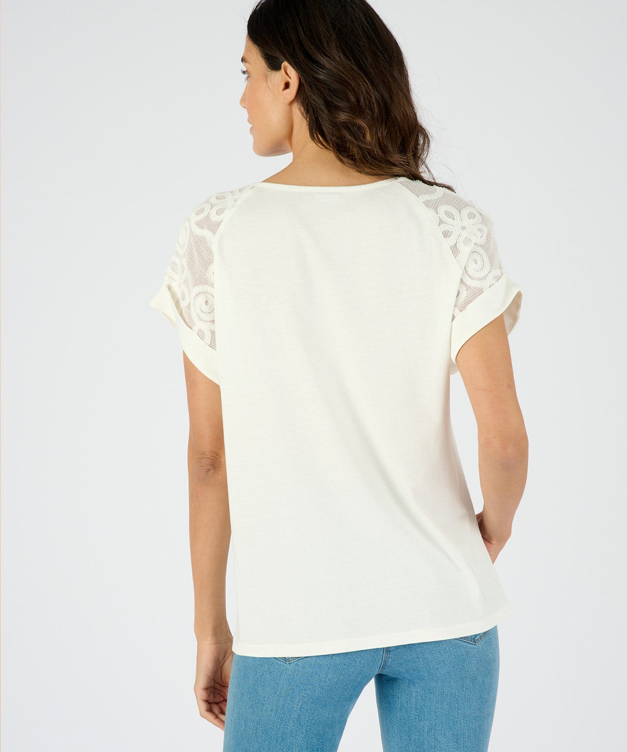 Lace Detail Short Sleeve Top