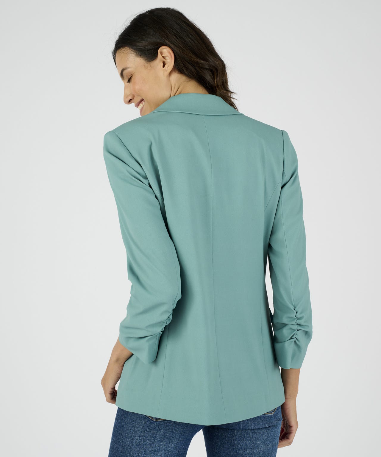 Ruched Sleeve Tailored Jacket