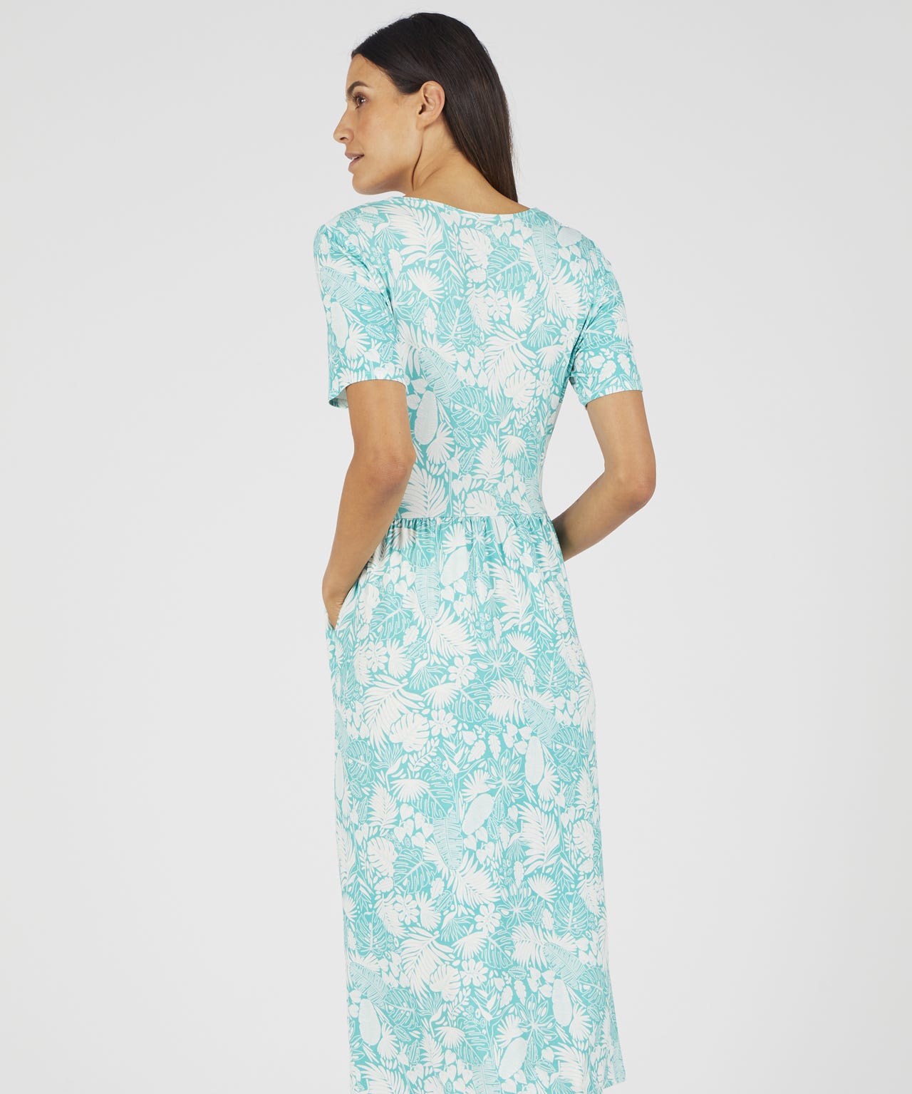 Printed Jersey Short Sleeve Dress