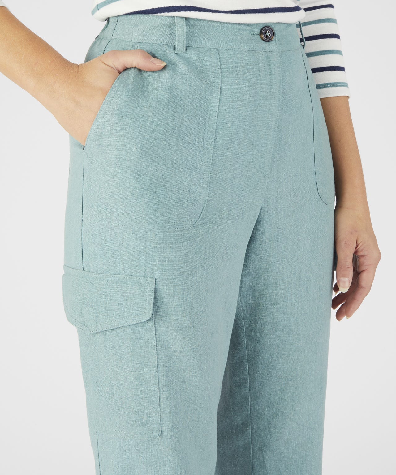 Linen Rich Cargo Trousers