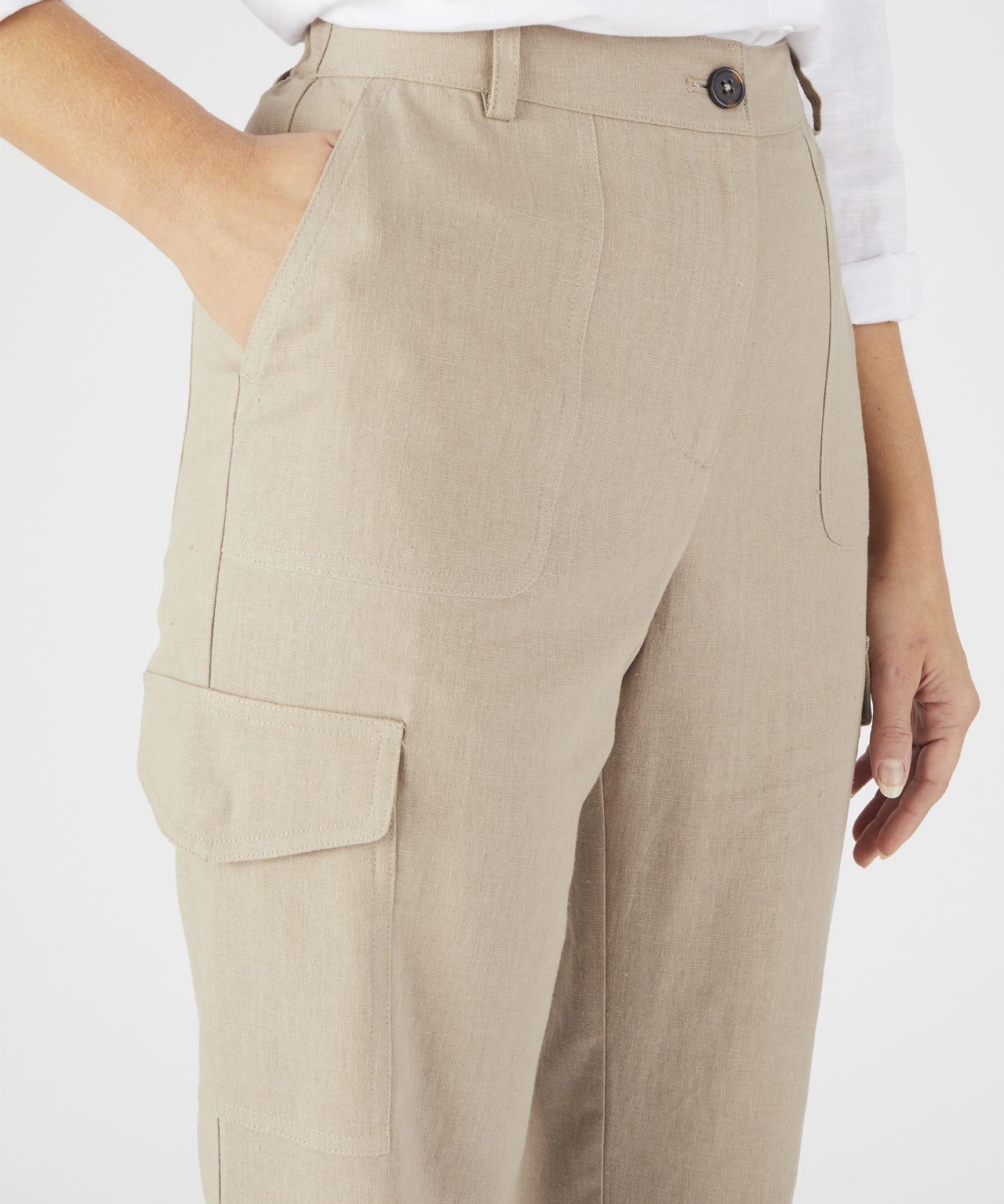 Linen Rich Cargo Trousers