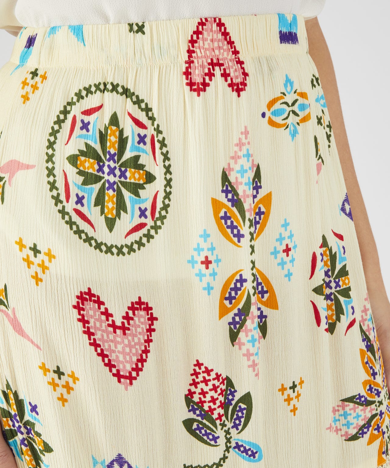 Printed Crinkle Skirt