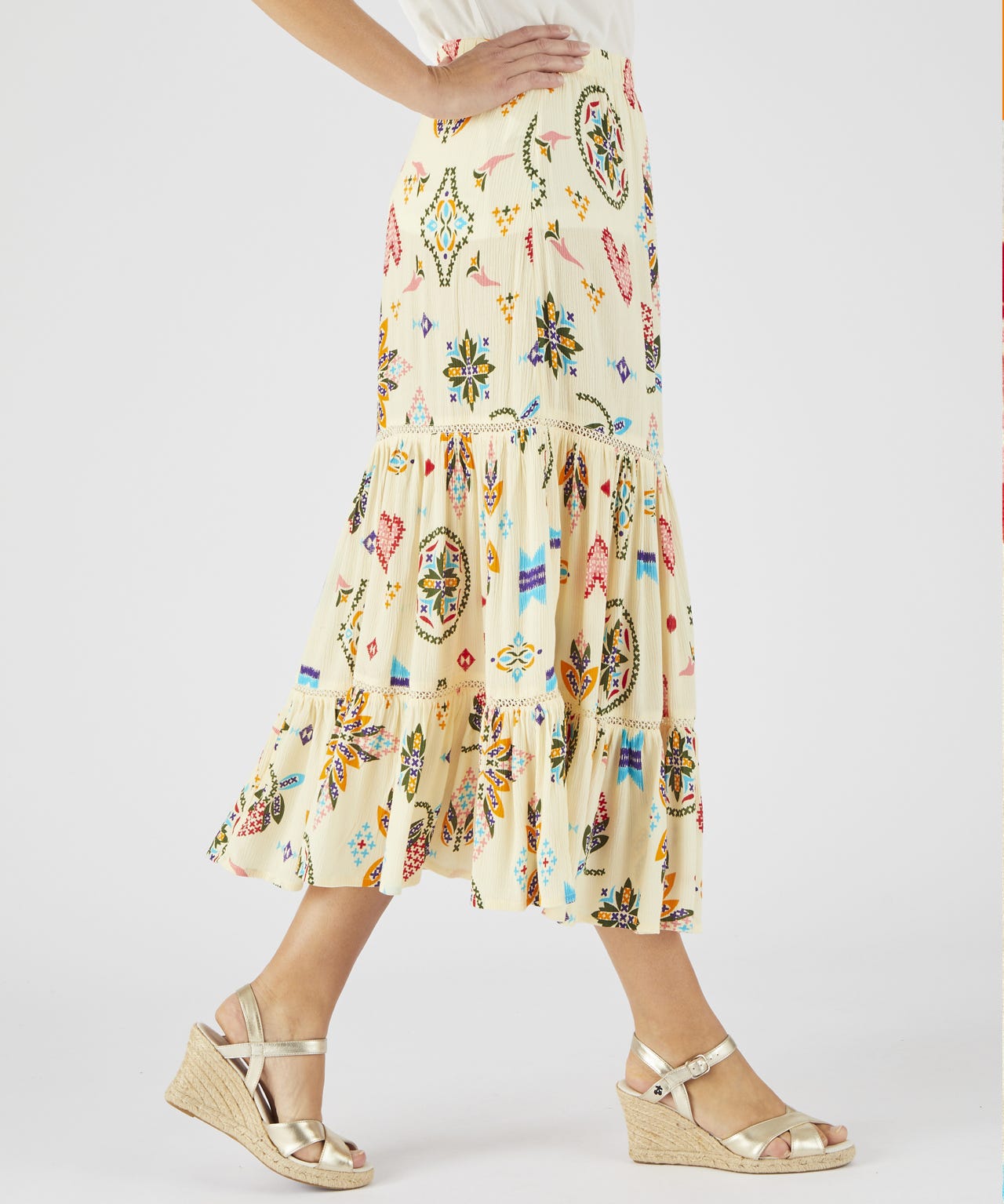 Printed Crinkle Skirt