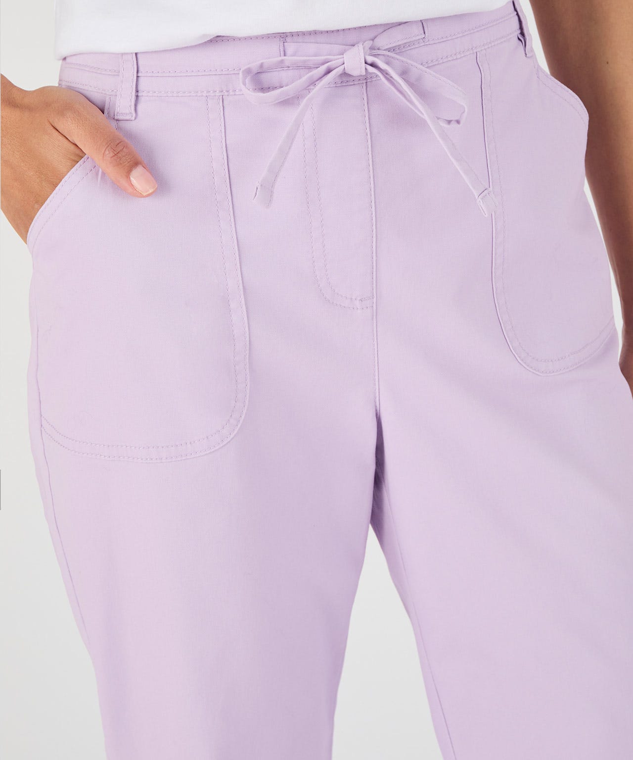 Crop Cotton Rich Pull-on Trousers