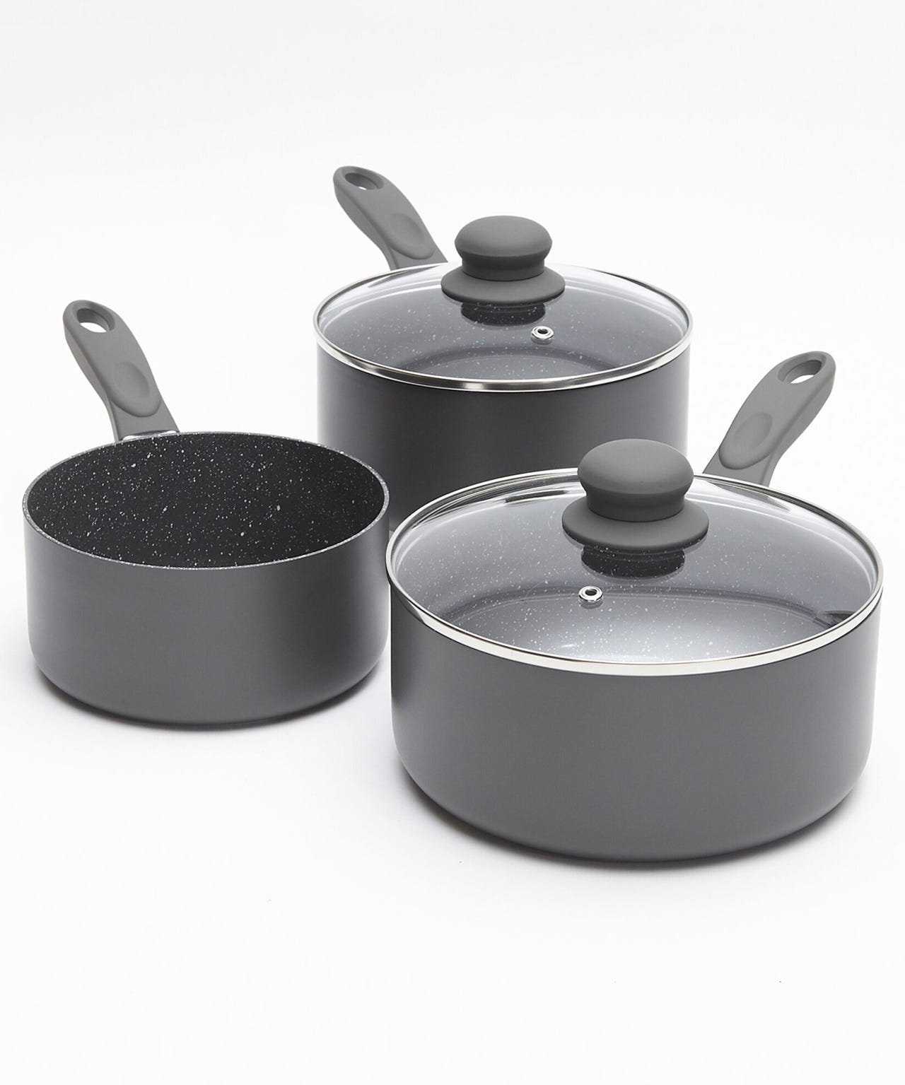 Set of 5 Ceramic Grey Cookware Set