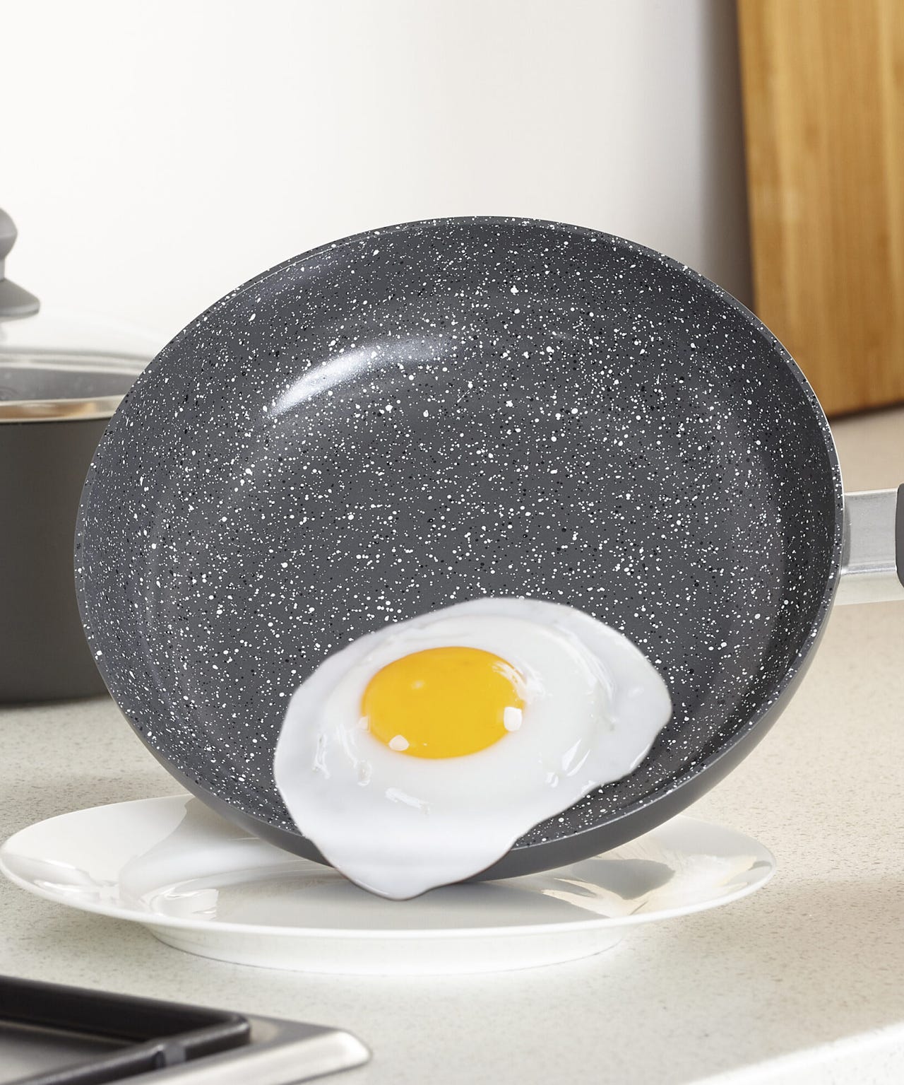 Set of 5 Ceramic Grey Cookware Set