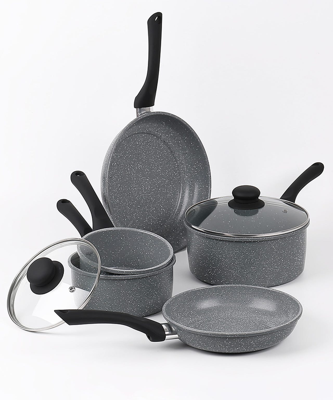 Set of 5 Grey Carbon Steel Cookware set