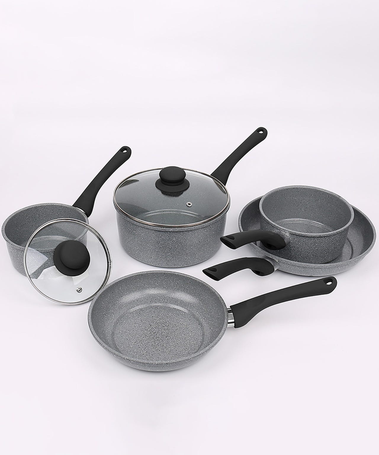 Set of 5 Grey Carbon Steel Cookware set