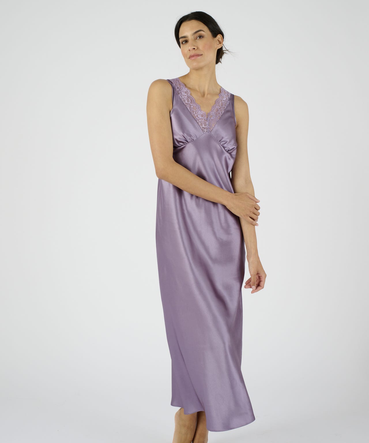 Satin Lace Trim Nightdress