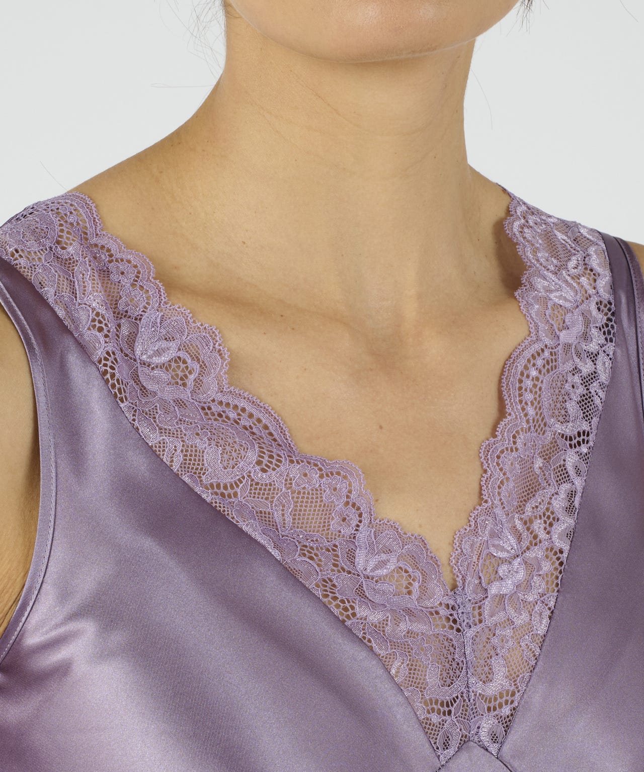 Satin Lace Trim Nightdress