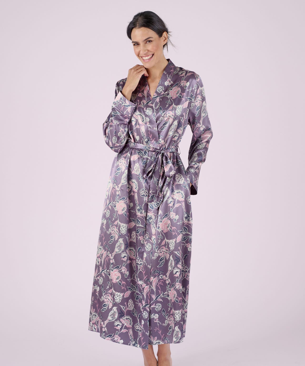 Satin Print Dressing Gown