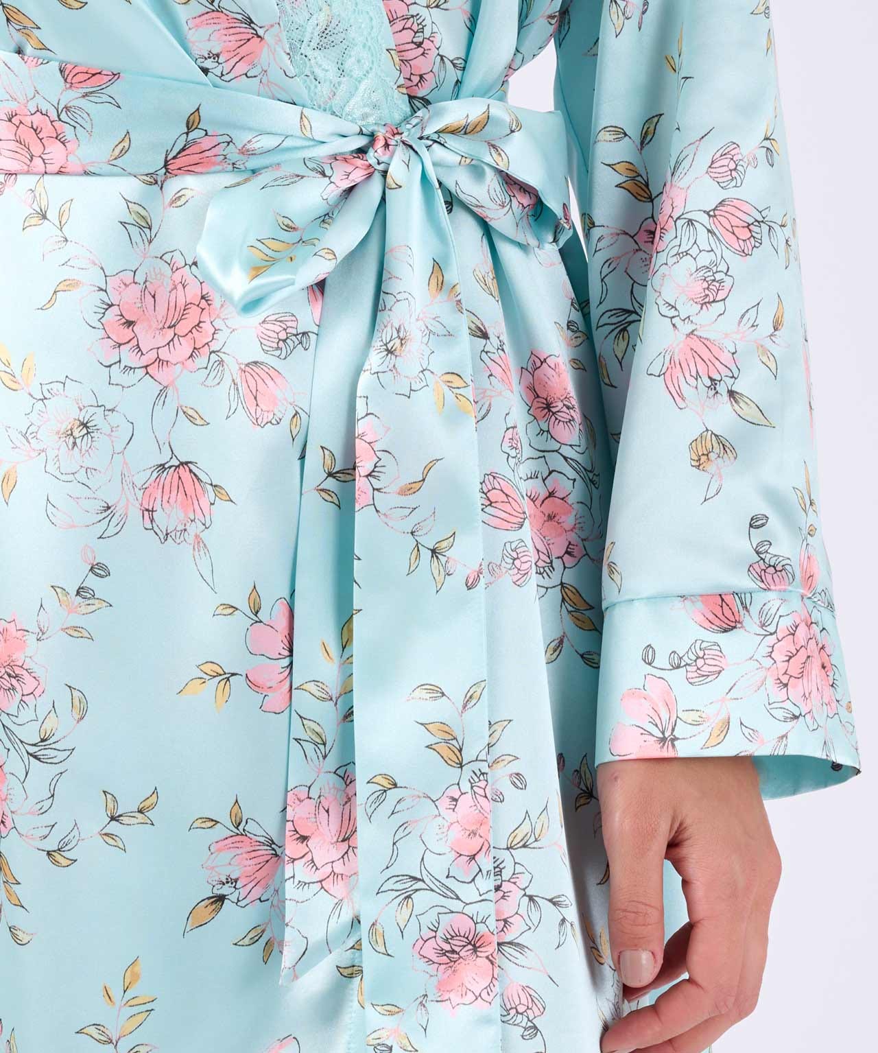 Satin Print Dressing Gown
