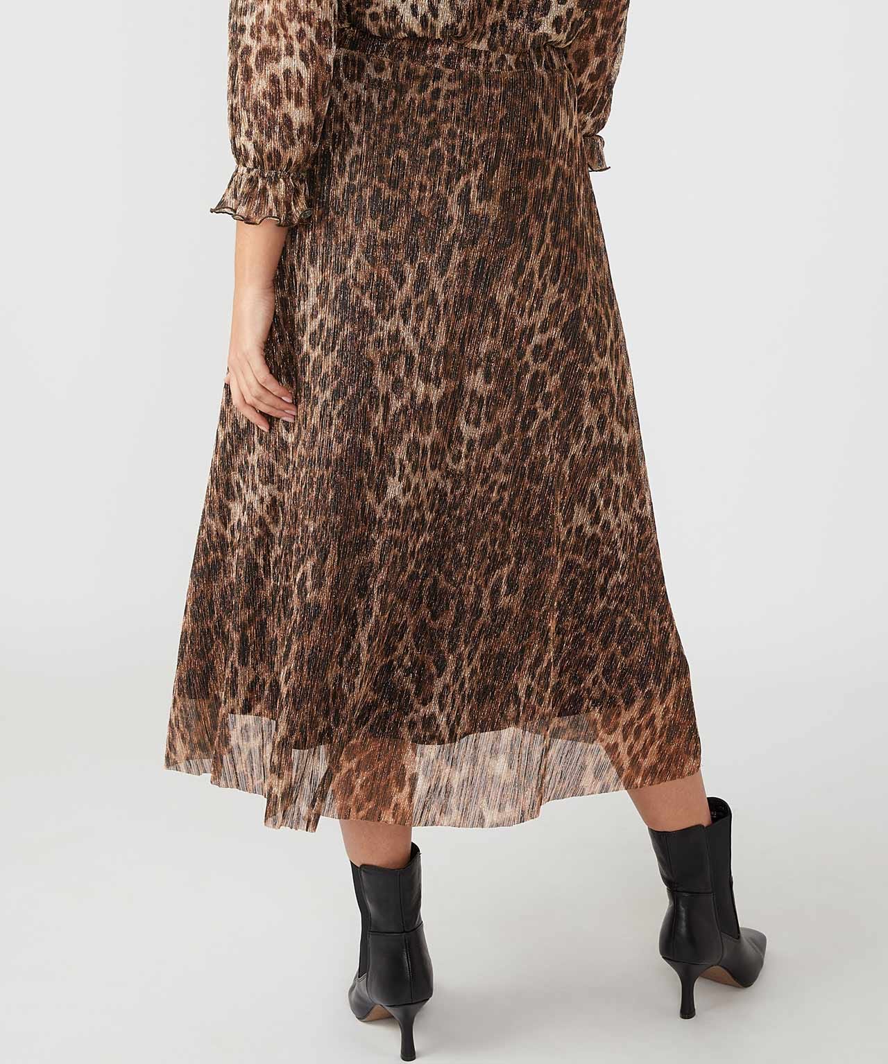 First Avenue Metallic Animal Print Skirt