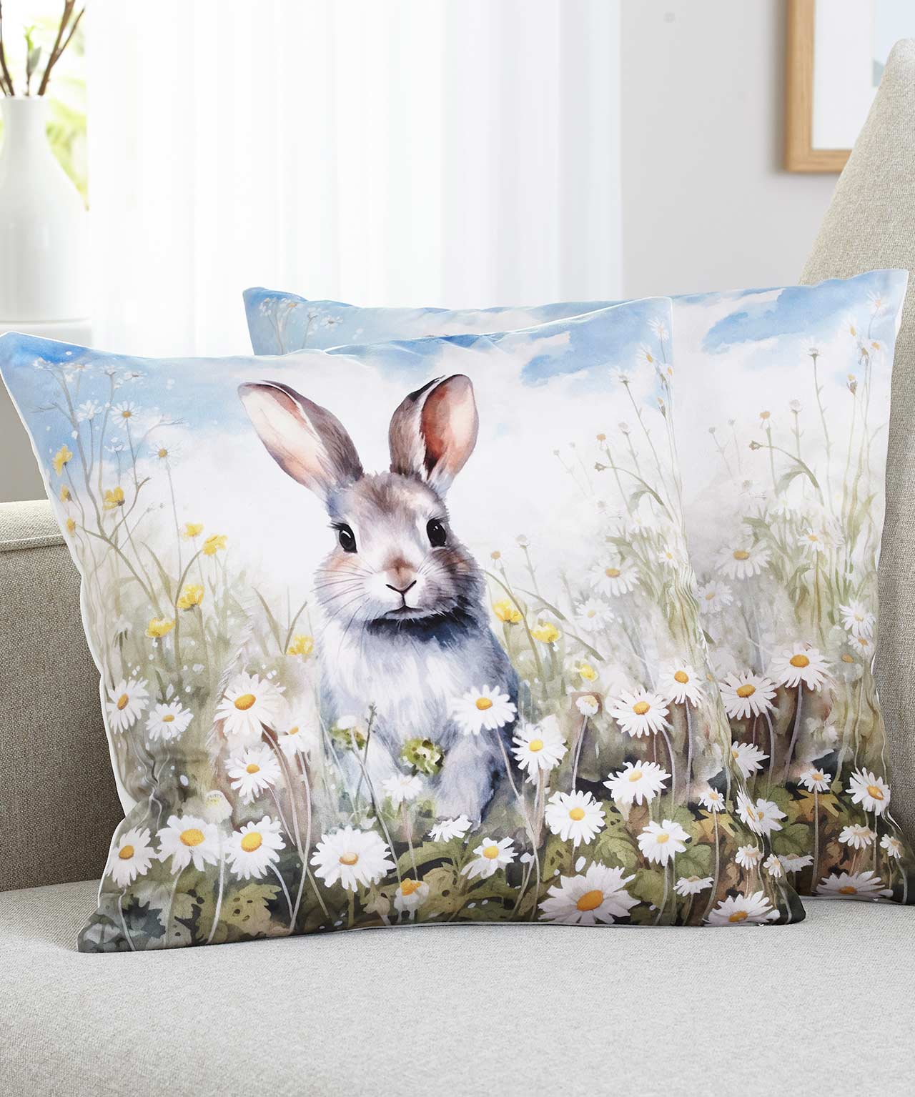 Pack of 2 Rabbit Cushion Covers