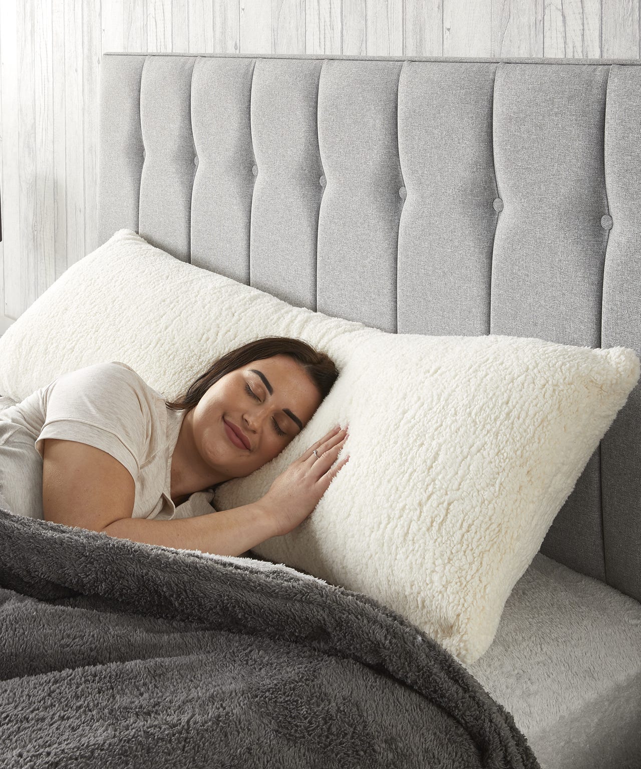 Teddy Fleece Bolster Pillow