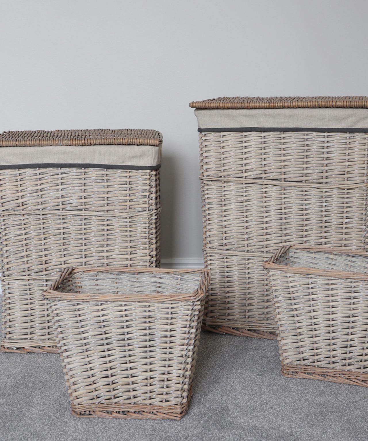 4 Willow Laundry Baskets & Bins
