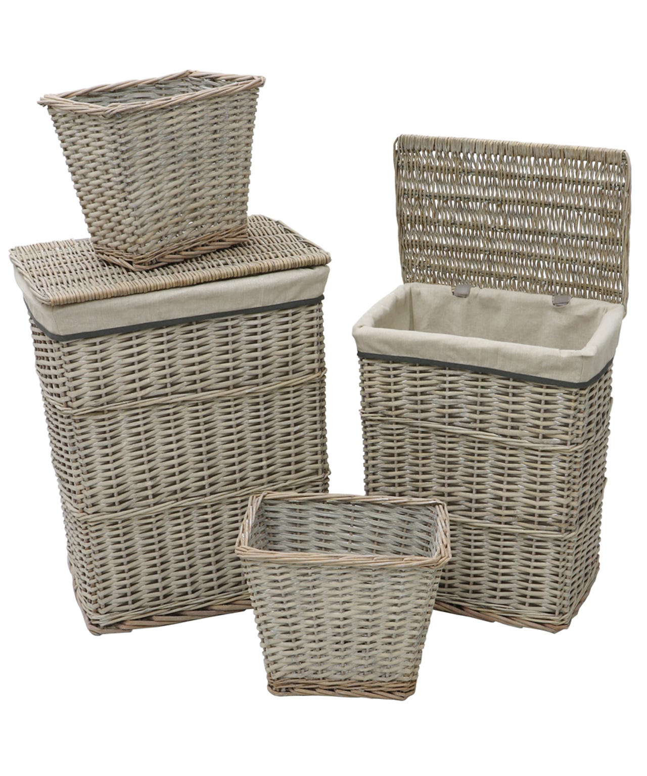 4 Willow Laundry Baskets & Bins