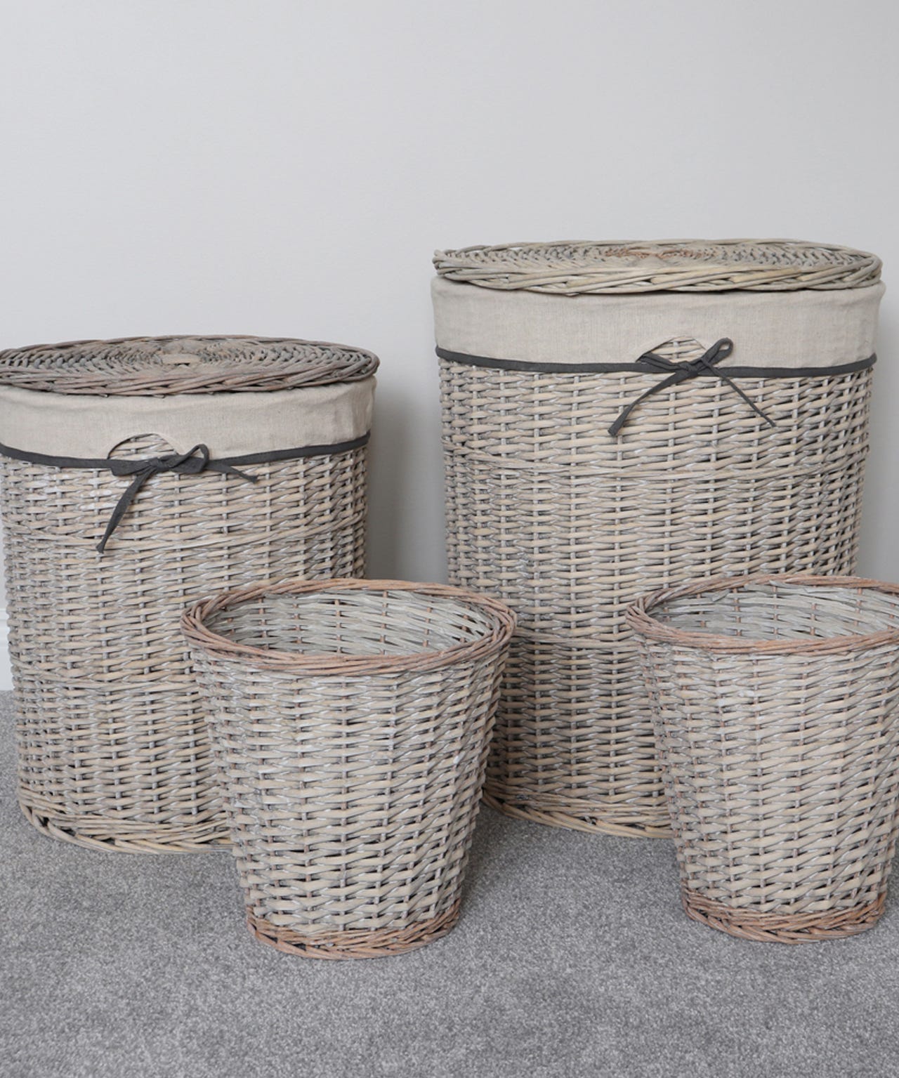 4 Round Willow Laundry Baskets & Bins