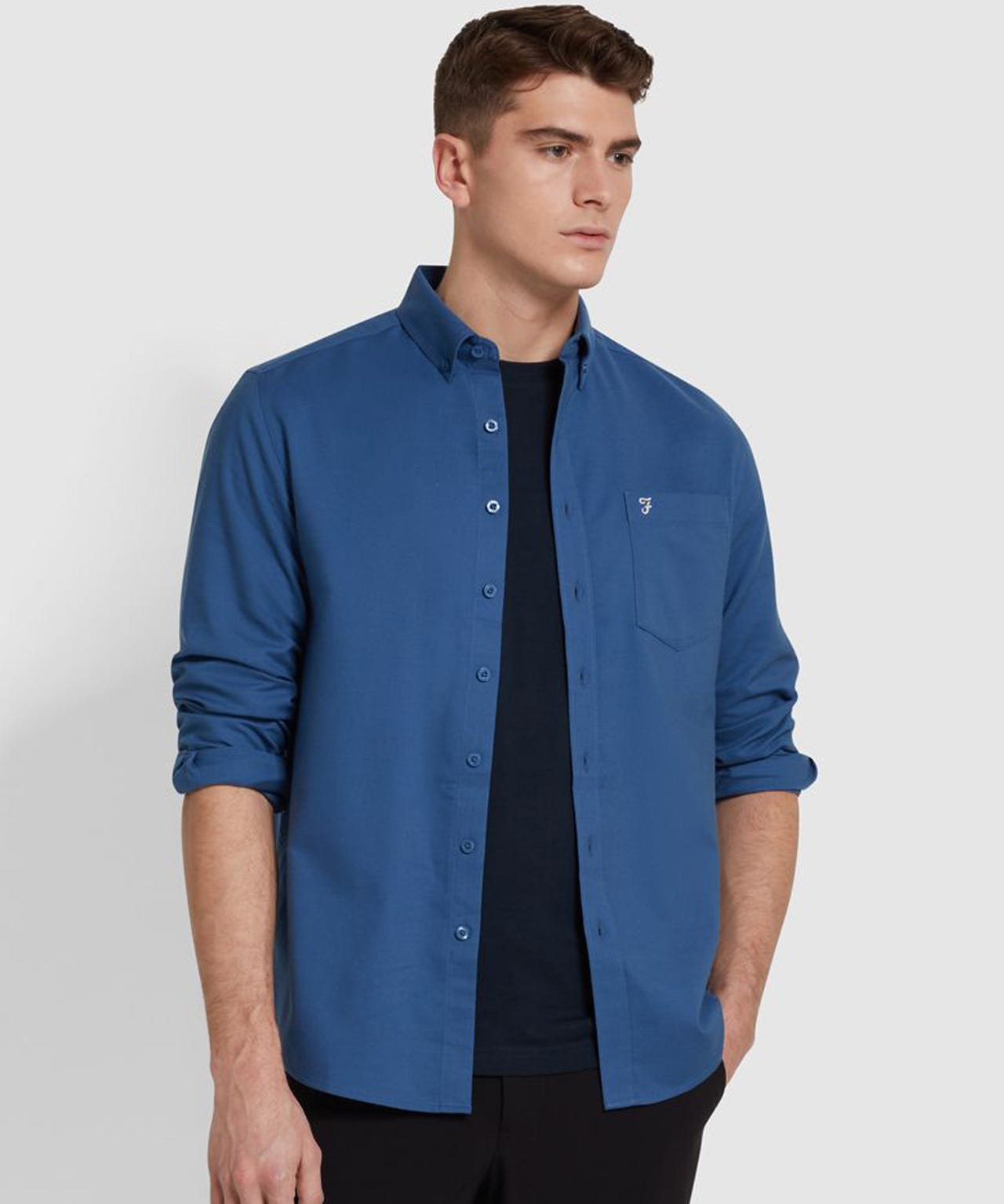 Farah Oxford Plain Long Sleeve Shirt